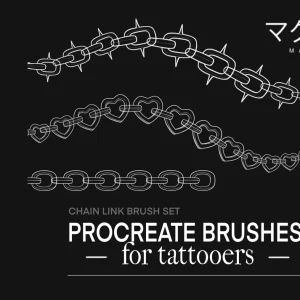 Free Linked Chain Brush Pack for Procreate – Spiked, Heart & Classic Chains