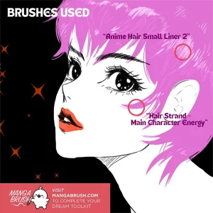 Home 24 Expressive Anime Hair Procreate Brushes (Free)