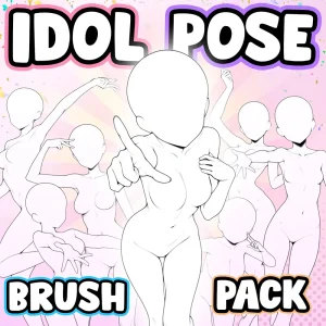 Home 11 Expressive Idol Poses Procreate Brushes (Free)