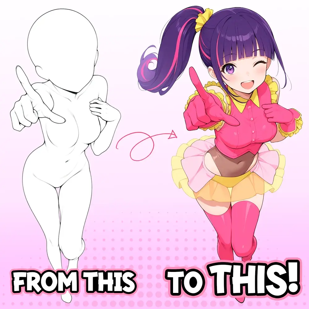 Expressive Idol Poses Procreate Brushes (Free) 2 Expressive Idol Poses Procreate Brushes (Free) - Image 2