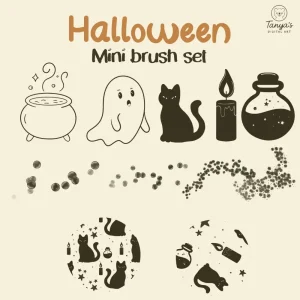 Playful Halloween Illustration Procreate Brushes (Free)