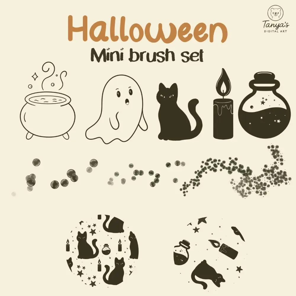 Playful Halloween Illustration Procreate Brushes (Free) 1 Playful Halloween Illustration Procreate Brushes (Free)