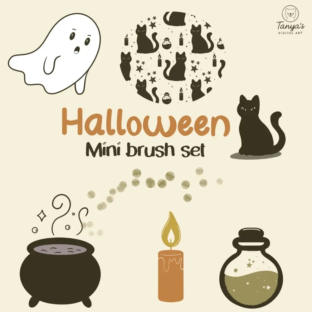 Playful Halloween Illustration Procreate Brushes (Free) 5 Playful Halloween Illustration Procreate Brushes (Free) - Image 5