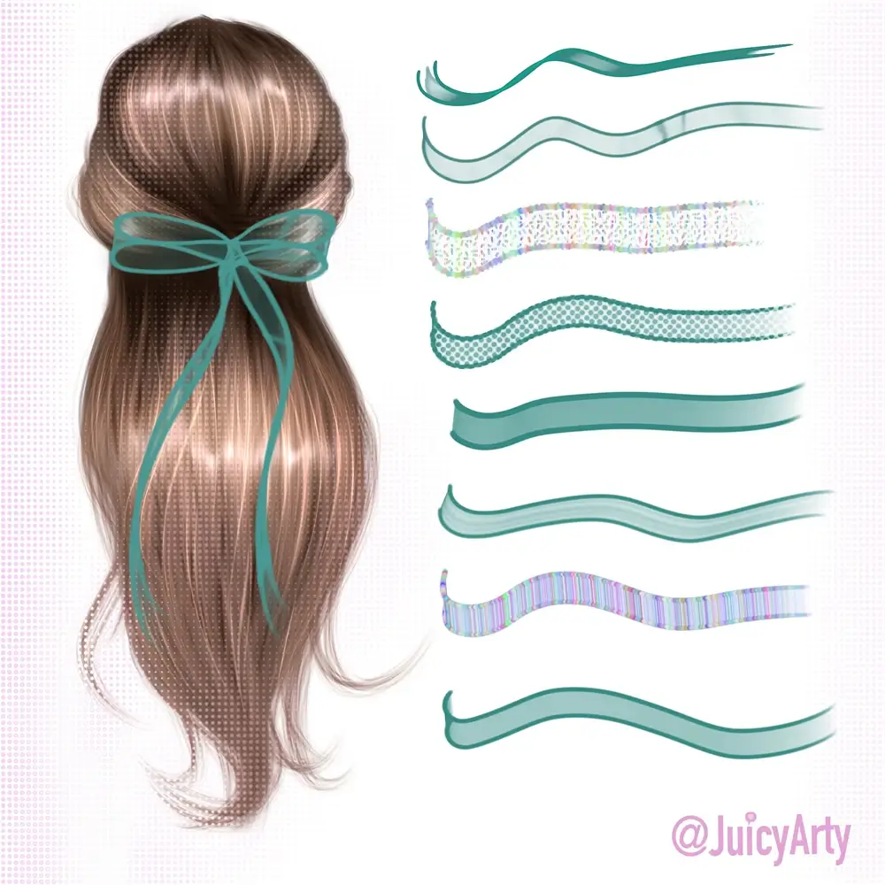 Playful Ribbons & Hair Bows Procreate Brushes (Free) 2 Playful Ribbons & Hair Bows Procreate Brushes (Free) - Image 2