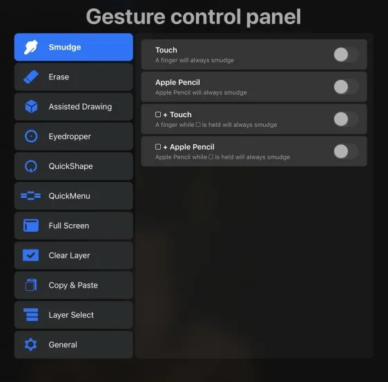 How to Turn Off Finger Drawing in Procreate 4 Procreate Gesture Control Panel
