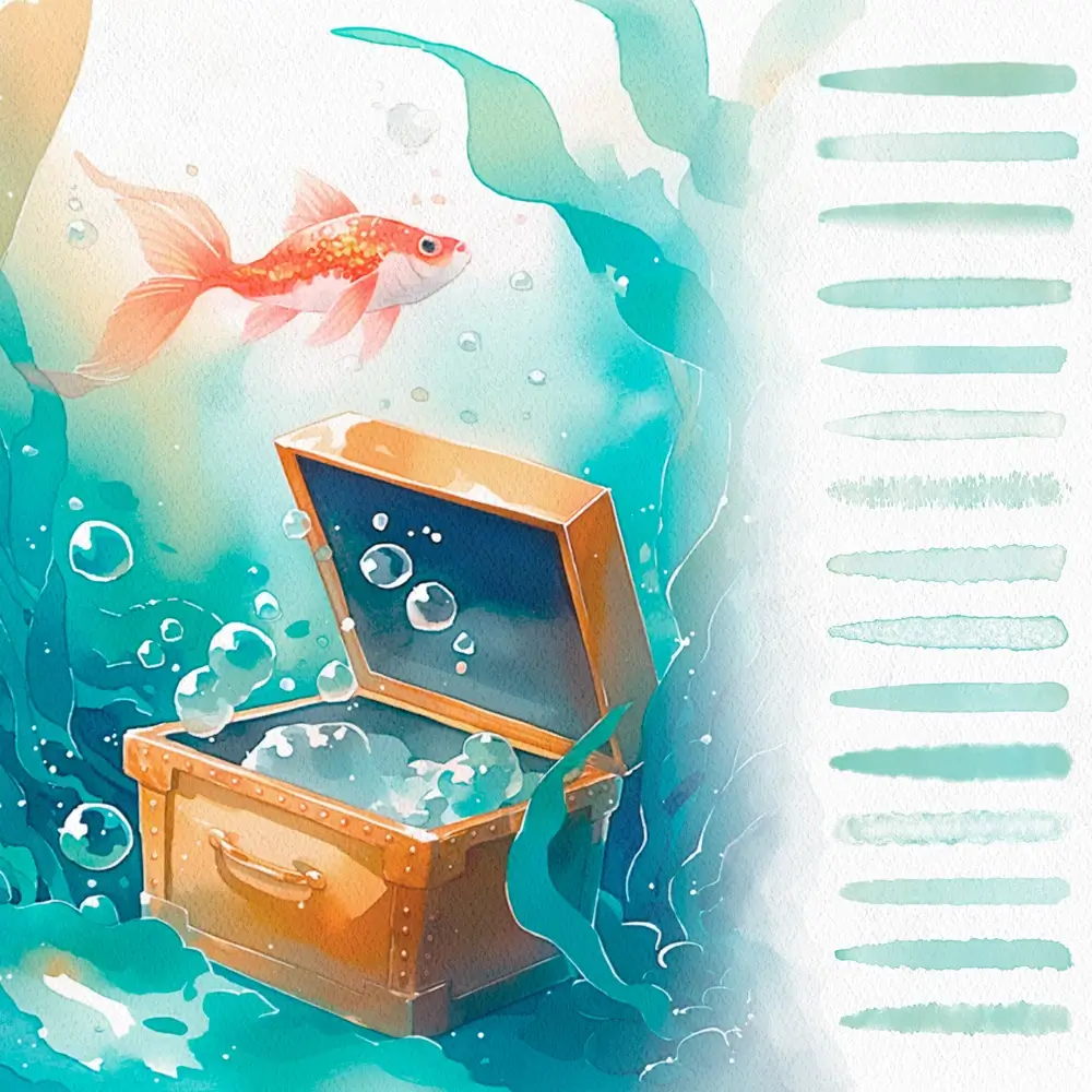 Realistic Siren Watercolor Procreate Brushes (Free) 3 Realistic Siren Watercolor Procreate Brushes (Free) - Image 3