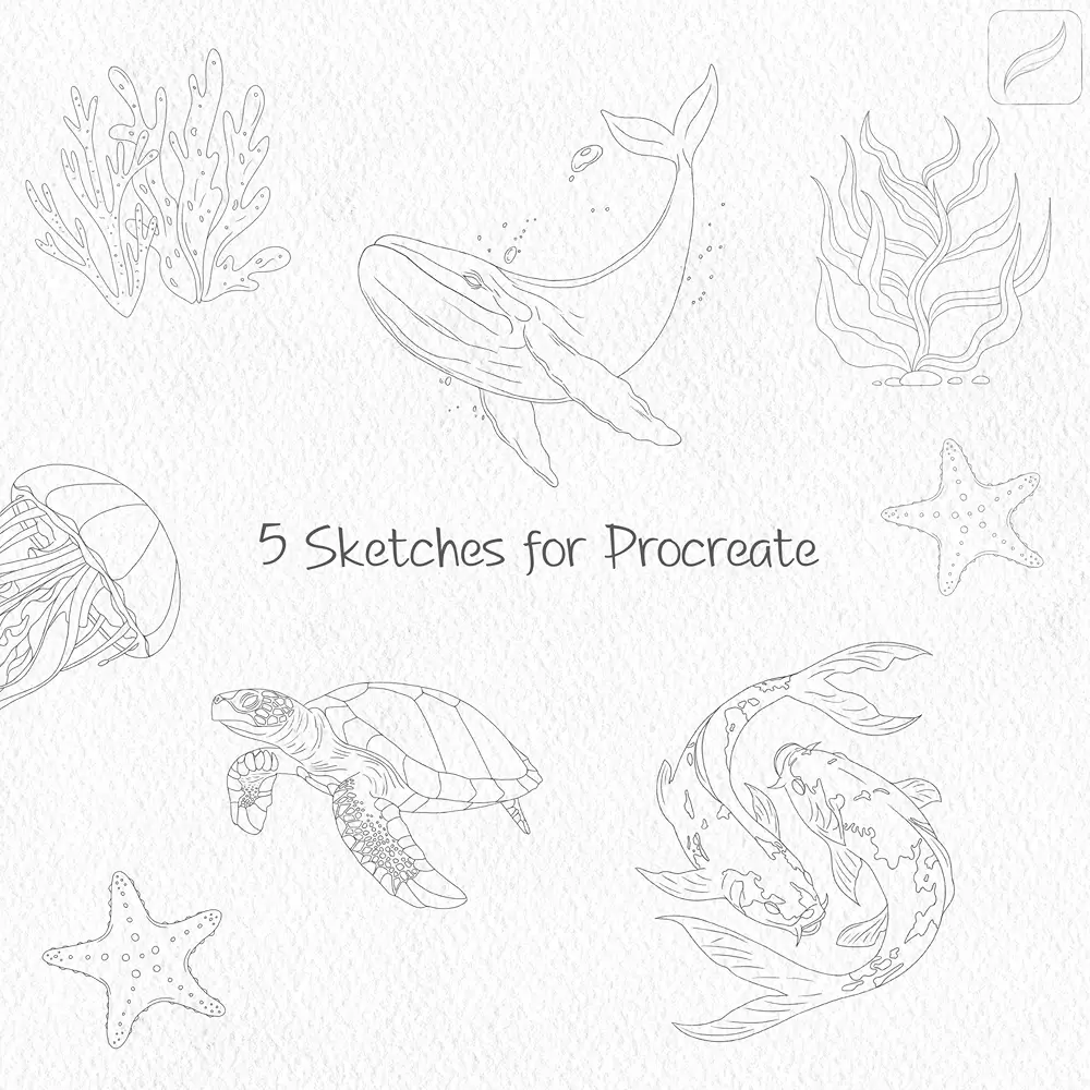 Realistic Siren Watercolor Procreate Brushes (Free) 5 Realistic Siren Watercolor Procreate Brushes (Free) - Image 5