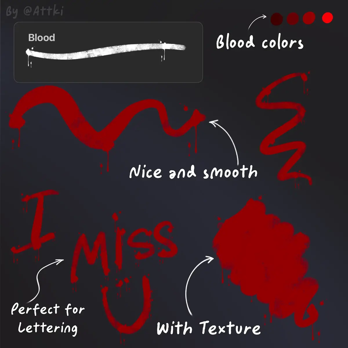 10 Free Realistic Blood Texture & Splatter Brushes for Procreate 1 10 Free Realistic Blood Texture & Splatter Brushes for Procreate