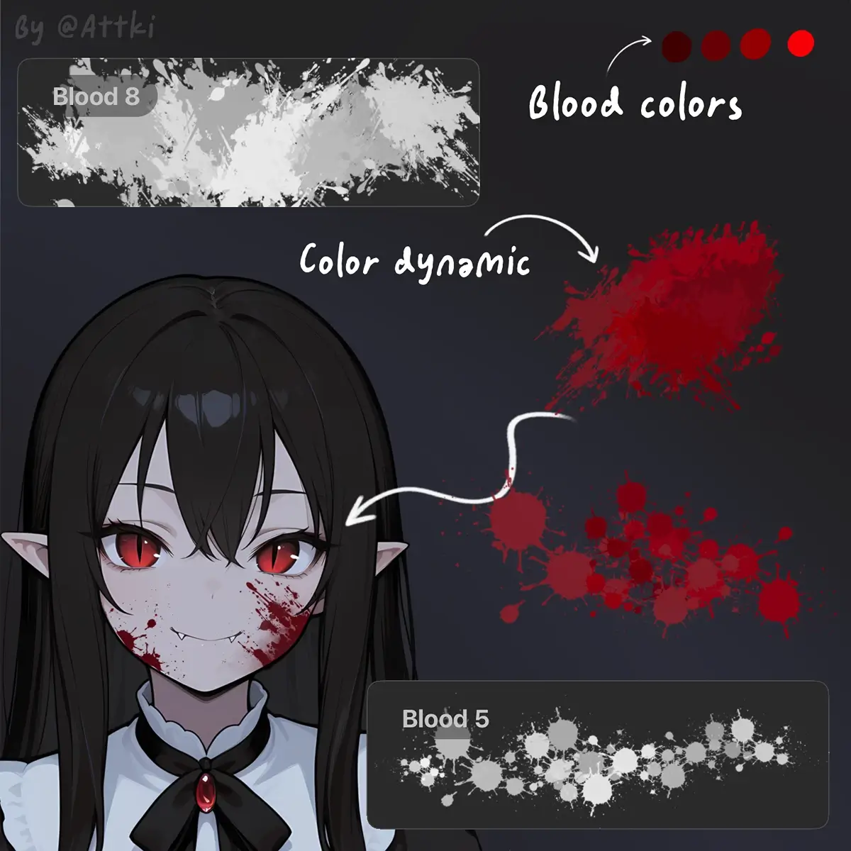 10 Free Realistic Blood Texture & Splatter Brushes for Procreate 6 10 Free Realistic Blood Texture & Splatter Brushes for Procreate - Image 6