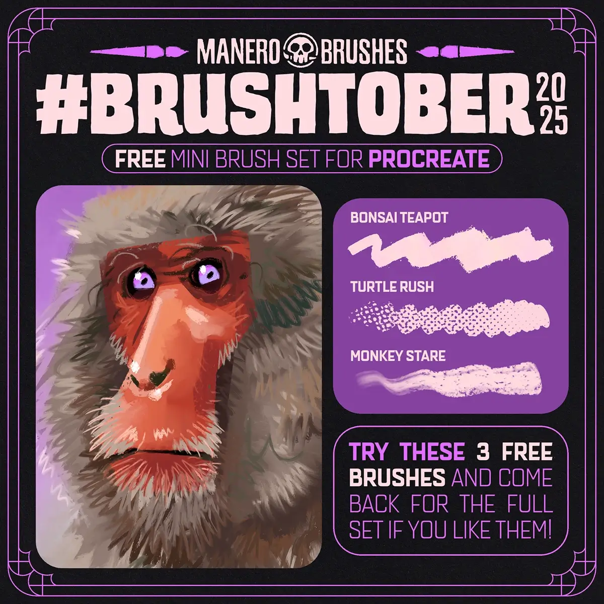 3 FREE Painting & Inking Mini Brush Set for Procreate 1 3 FREE Painting & Inking Mini Brush Set for Procreate