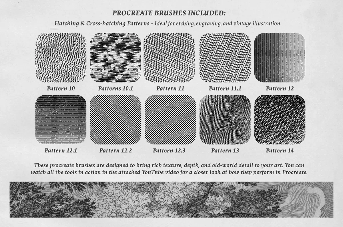 25 Refined Engraving & Linework Free Brushes for Procreate 3 25 Refined Engraving & Linework Free Brushes for Procreate - Image 3