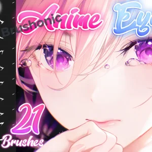 Free Anime Eyes Brush Pack for Procreate