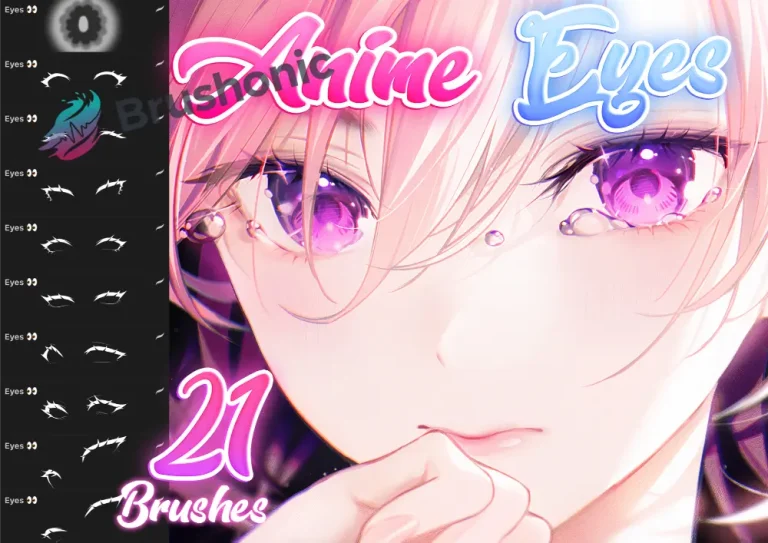 Free Anime Eyes Brush Pack for Procreate