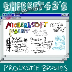 Microsoft Paint Pixel Free Brush Set for Procreate