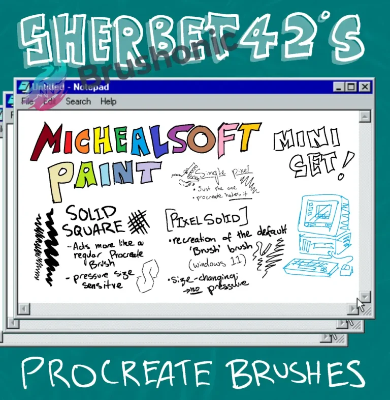 Microsoft Paint Pixel Free Brush Set for Procreate
